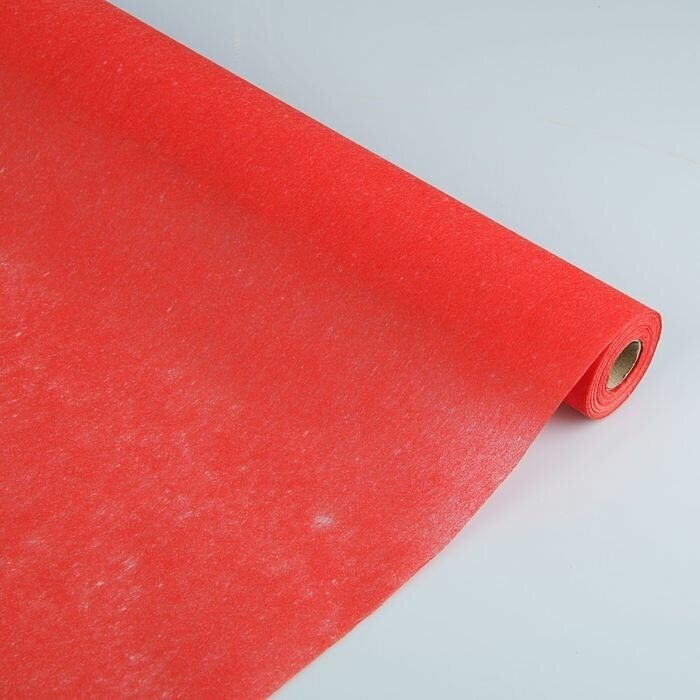 UPAK LAND Фетр для упаковок и поделок, однотонный, красный, двусторонний, рулон 1шт, 50 см x 15 м