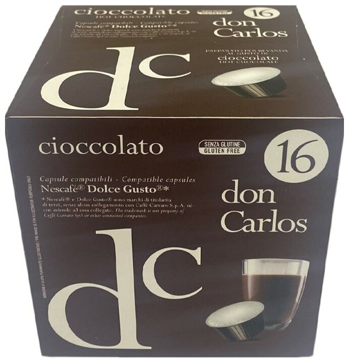 Don Carlos Cioccolato 16шт стандарта Dolce Gusto