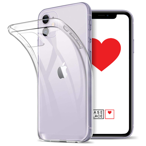 фото Чехол-накладка case place прозрачный для apple iphone 11 бесцветный