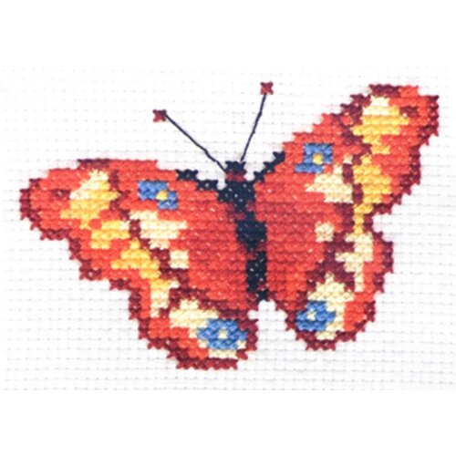 Алиса Набор для вышивания нитками Алиса 0-043 Бабочка 10 х 7 см, разноцветный, 7 х 10 см