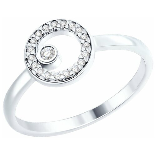фото Sokolov кольцо из серебра с фианитами 94012450, размер 19