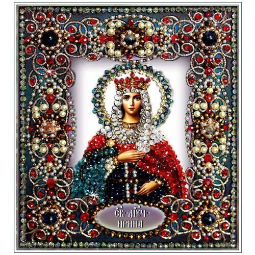 Образа в каменьях Набор для вышивания 77-и-52 Святая Ирина, разноцветный, 16.5 х 14.5 см
