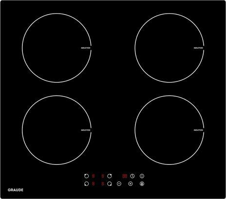 Встраиваемые индукционные панели Graude/ Индукционная, 590 х 62 х 520 мм, Сенсорное управление, 9 ступеней нагрева, Функция таймера, Индикация остаточного тепла, Автоматическое отключение, Защита от д - фотография № 3