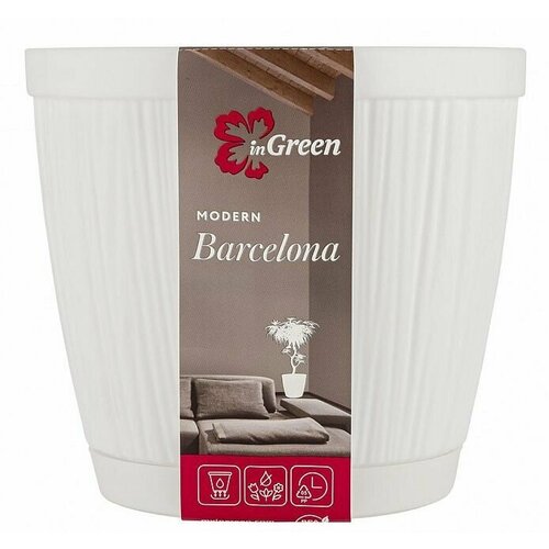 Горшок для цветов InGreen BARCELONA 9,6л, D270мм белый IG623210006