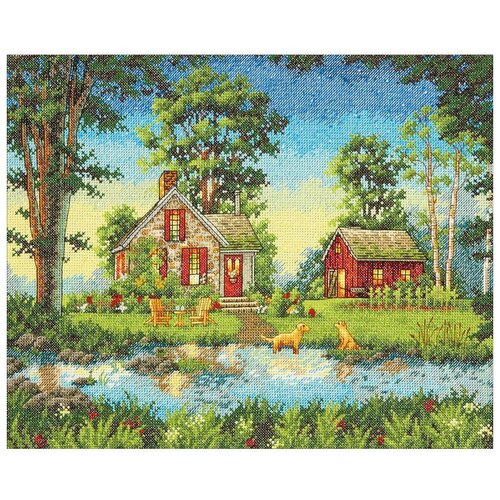 Dimensions Набор для вышивания крестиком Summer Cottage (35340), 28 х 35.5 см dimensions набор для вышивания крестиком трио полевых цветов 28 х 30 см 35122