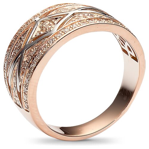 фото Эстет кольцо с 75 бриллиантами из комбинированного золота 65к662341, размер 19