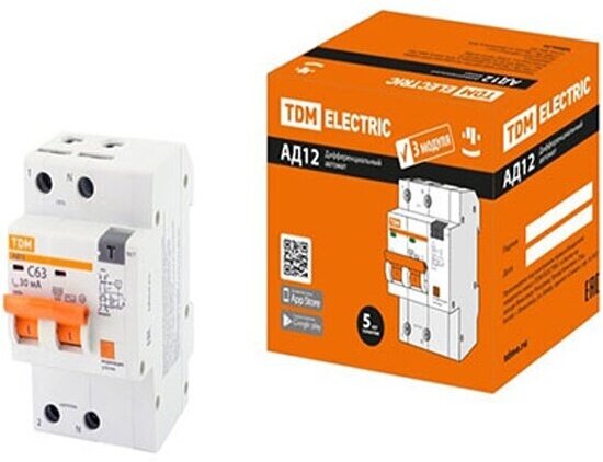 Дифференциальный автомат Tdm Electric АД12 2Р 16А 10мА (SQ0204-0105)