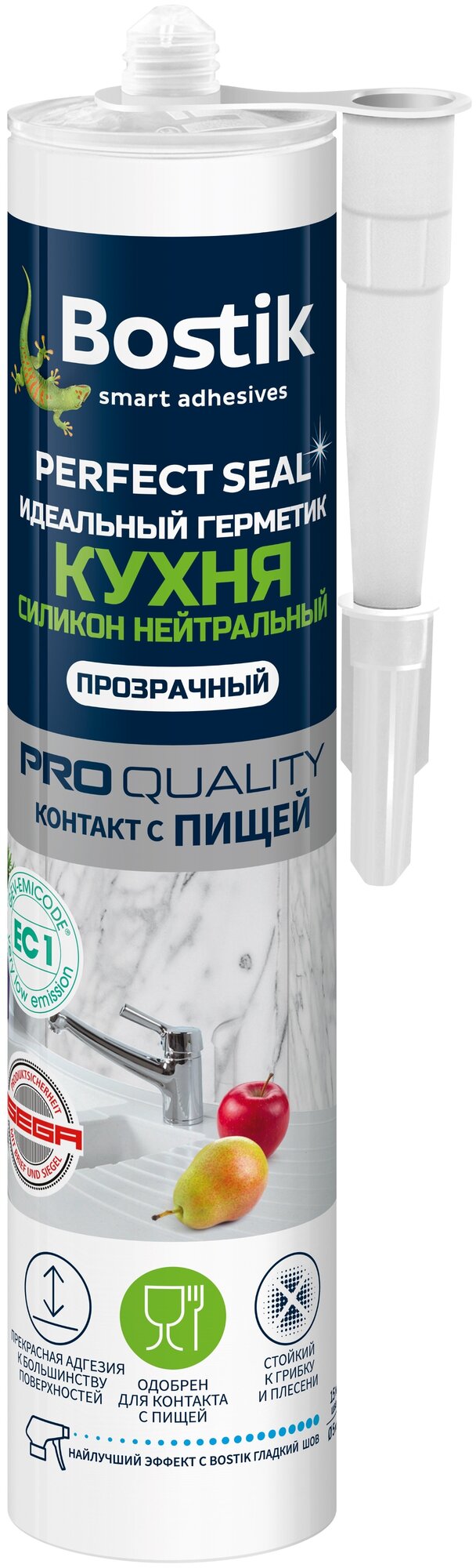 Bostik Perfect Seal Идеальный герметик Кухня Силикон Нейтральный прозрачный 280мл