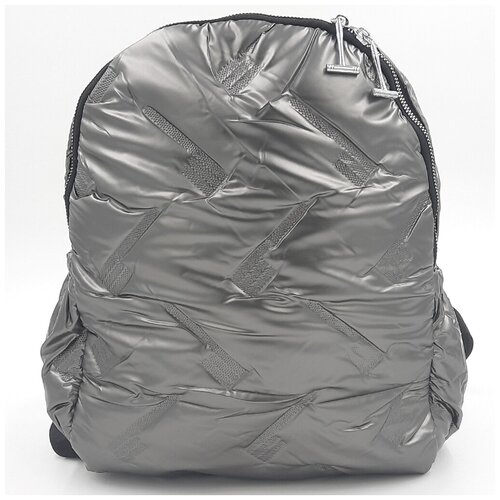 фото Рюкзак городской зеленый дутый из болоньи / женский стеганный рюкзак а.в