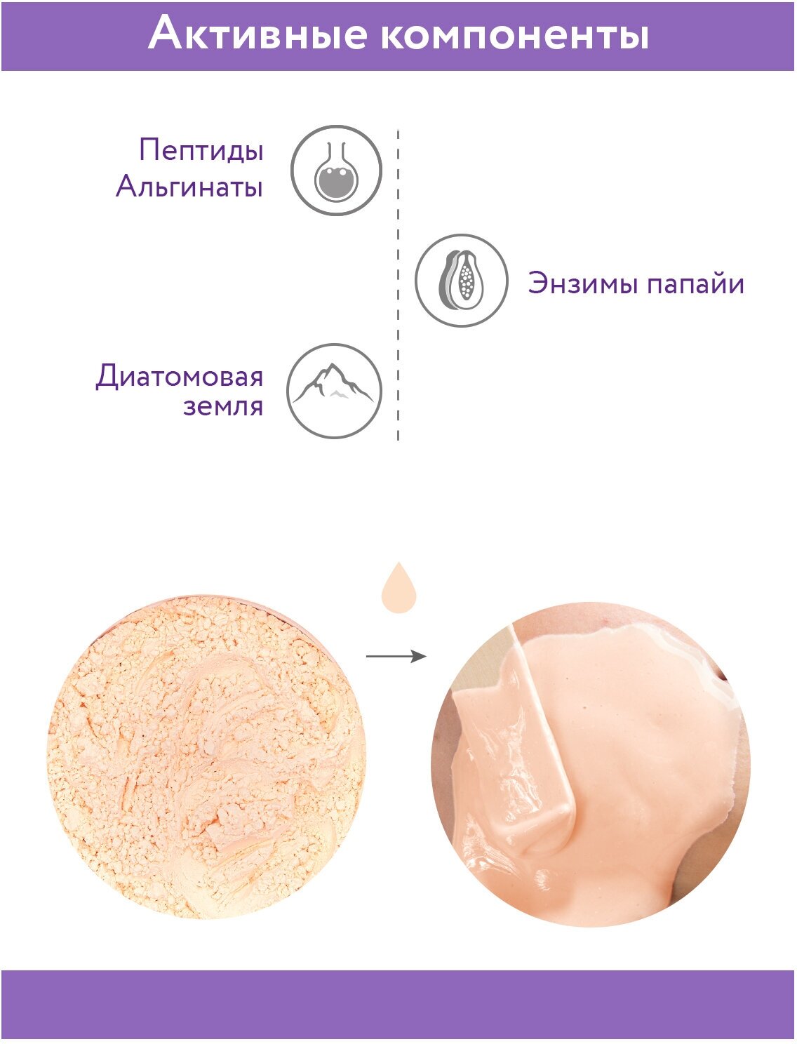 Aravia professional Маска альгинатная детоксицирующая Enzyme-Vita Mask с энзимами папайи и пептидами 2 в 1, 550 мл (Aravia professional, ) - фото №5