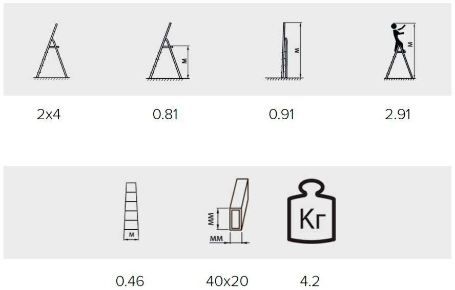 Стремянка Alumet сталь/алюминий 4ступ. H2.91м макс.нагр.:150кг - фото №7