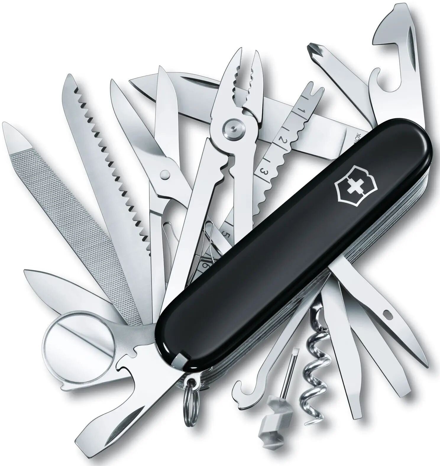 Нож перочинный Victorinox SwissChamp (1.6795.3) 91мм 33функц. черный карт. коробка