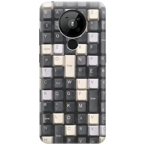 фото Re:pa накладка transparent для nokia 5.3 с принтом "черно-белые клавиши"