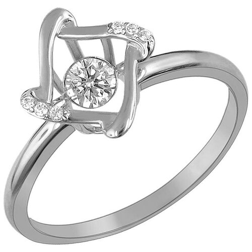 фото Эстет кольцо с 7 фианитами из белого золота 01к1211853, размер 18