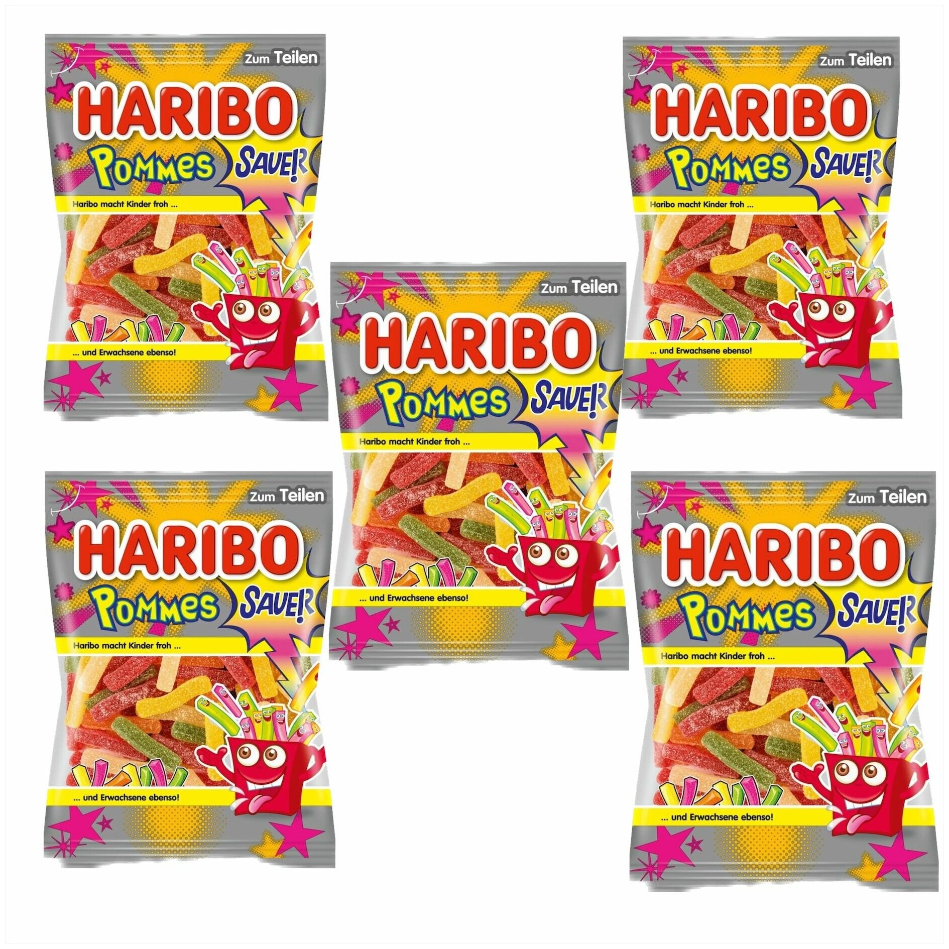 Мармелад Haribo Sauer Pommes кислый 5 уп. по 100 гр. 10000766-5