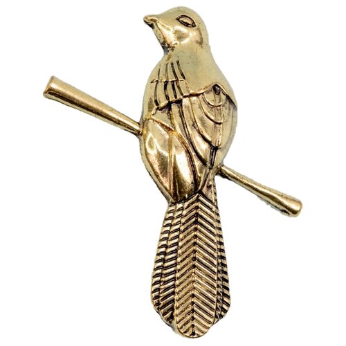 фото Брошь бижутерная птица (замок-булавка, желтый) 51195 otokodesign