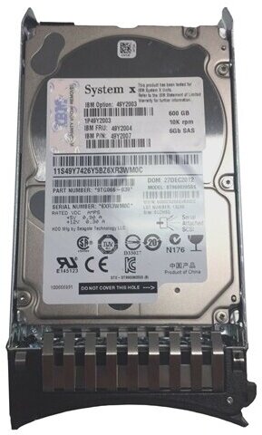 Жесткий диск IBM 49Y2003 Lenovo 600GB 10K 6G SAS SFF 2.5 серверный 90Y8872 90Y8873 49Y2004 49Y2005 49Y2003