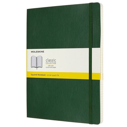 Блокнот Moleskine CLASSIC SOFT QP622K15 XLarge 190х250мм 192стр. клетка мягкая обложка зеленый