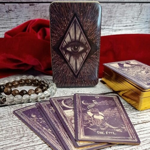 Таро Видений Света / Light Visions Tarot / 78 карт жестяная коробка 10.5х6см + мешочек в подарок
