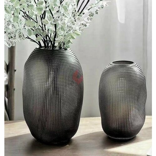 Ваза Мезон серый, 25 см, Стекло