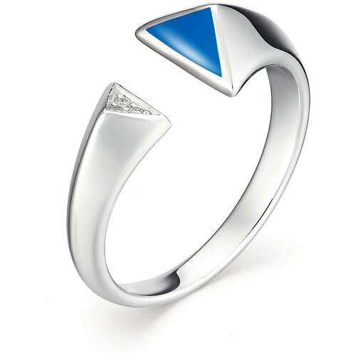 фото Алькор кольцо с 3 фианитами из серебра 01-0975-эм39-00, размер 19