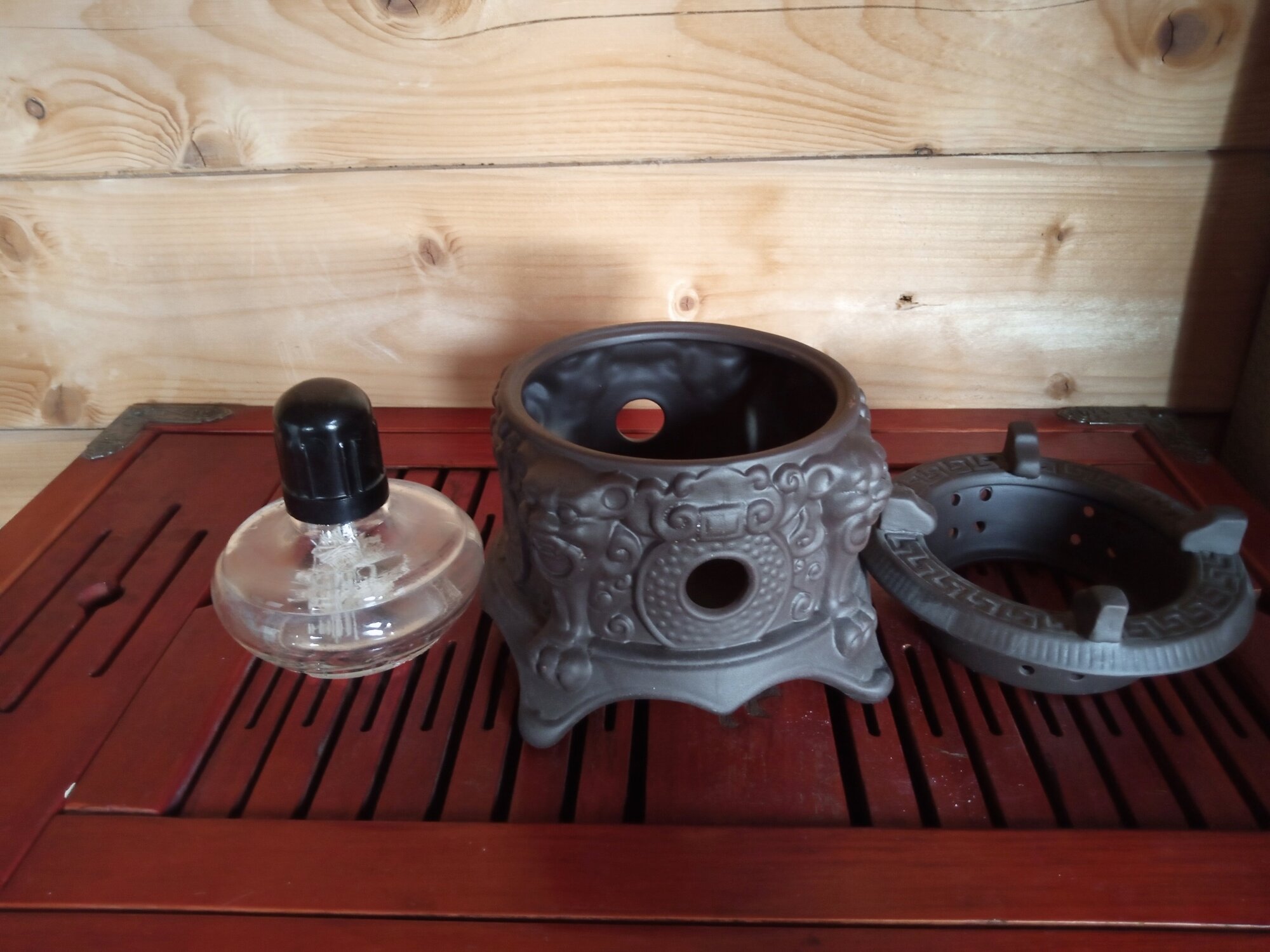 Печка глиняная с горелкой спиртовка китайский стиль - фотография № 3