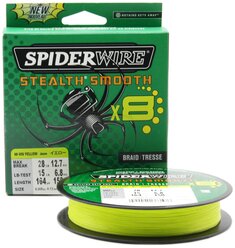 "Плетеная леска Spiderwire Stealth Smooth 8 Braid Ярко-желтая 150м 0,13мм 12,7кг"