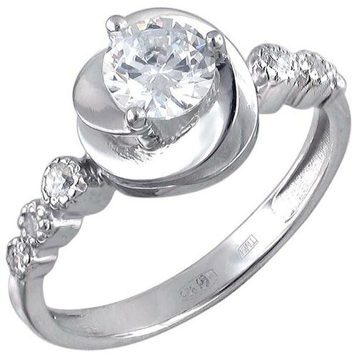 фото Эстет кольцо с 7 фианитами из серебра 01к1511420, размер 18