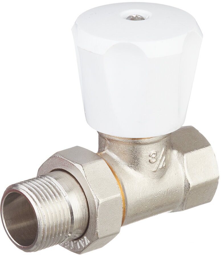 Клапан (вентиль) регулирующий ручной прямой Valtec (VT.008. LN.05) 3/4 НР(ш) х 3/4 ВР(г) для радиатора