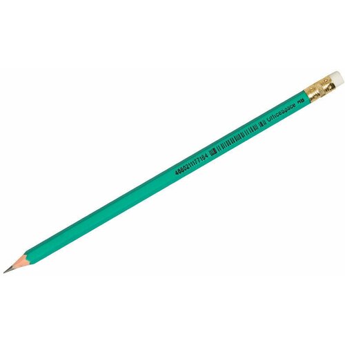 Карандаш ч/г OfficeSpace HB, с ластиком, заточен, пластиковый, 260820 officespace карандаш чернографитный пластиковый hb 260819 зеленый 1 шт