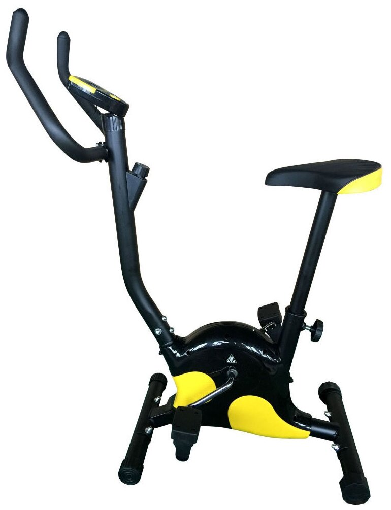 Вертикальный велотренажер DFC VT-8012, черный/желтый