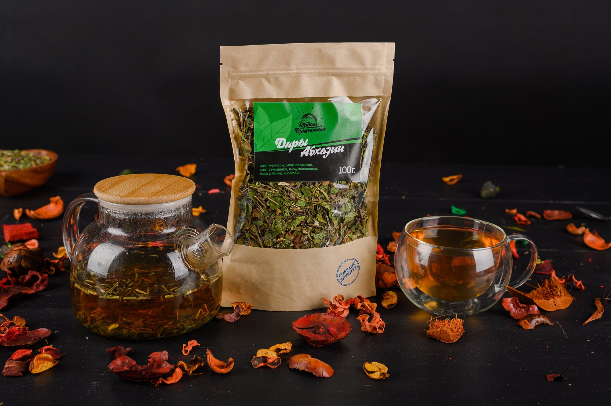 Травяной чай Дары Абхазии с сушеной мятой сбор - фотография № 4