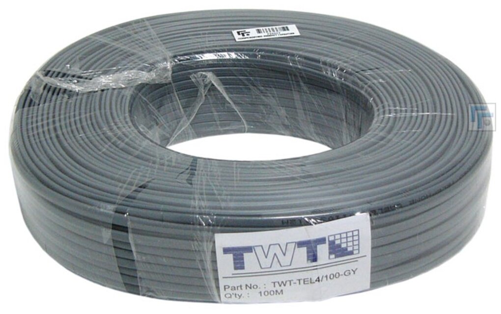 Кабель Lanmaster TWT-TEL4/100-GY 100м серый