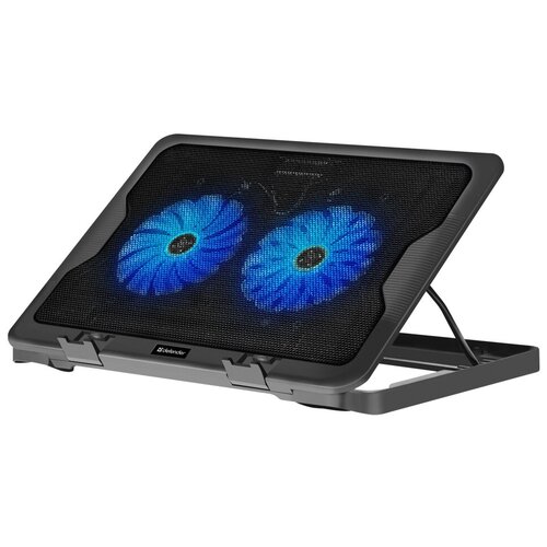 Подставка для ноутбука Defender NS-503 металл пластик складной 17 дюймов 2 USB выхода 2 вентилятора подсветка цвет чёрный 811₽