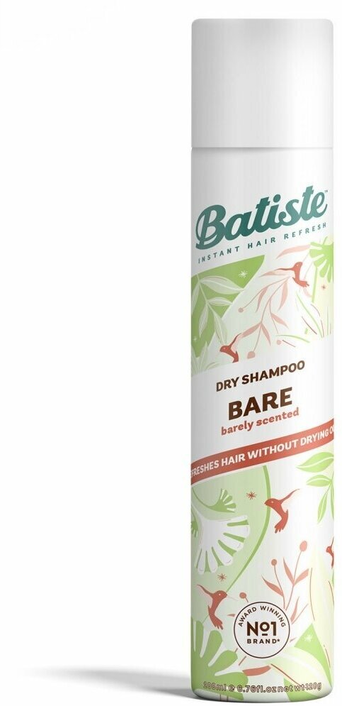 Batiste Dry Natural & Light BARE Сухой шампунь без запаха 200 мл