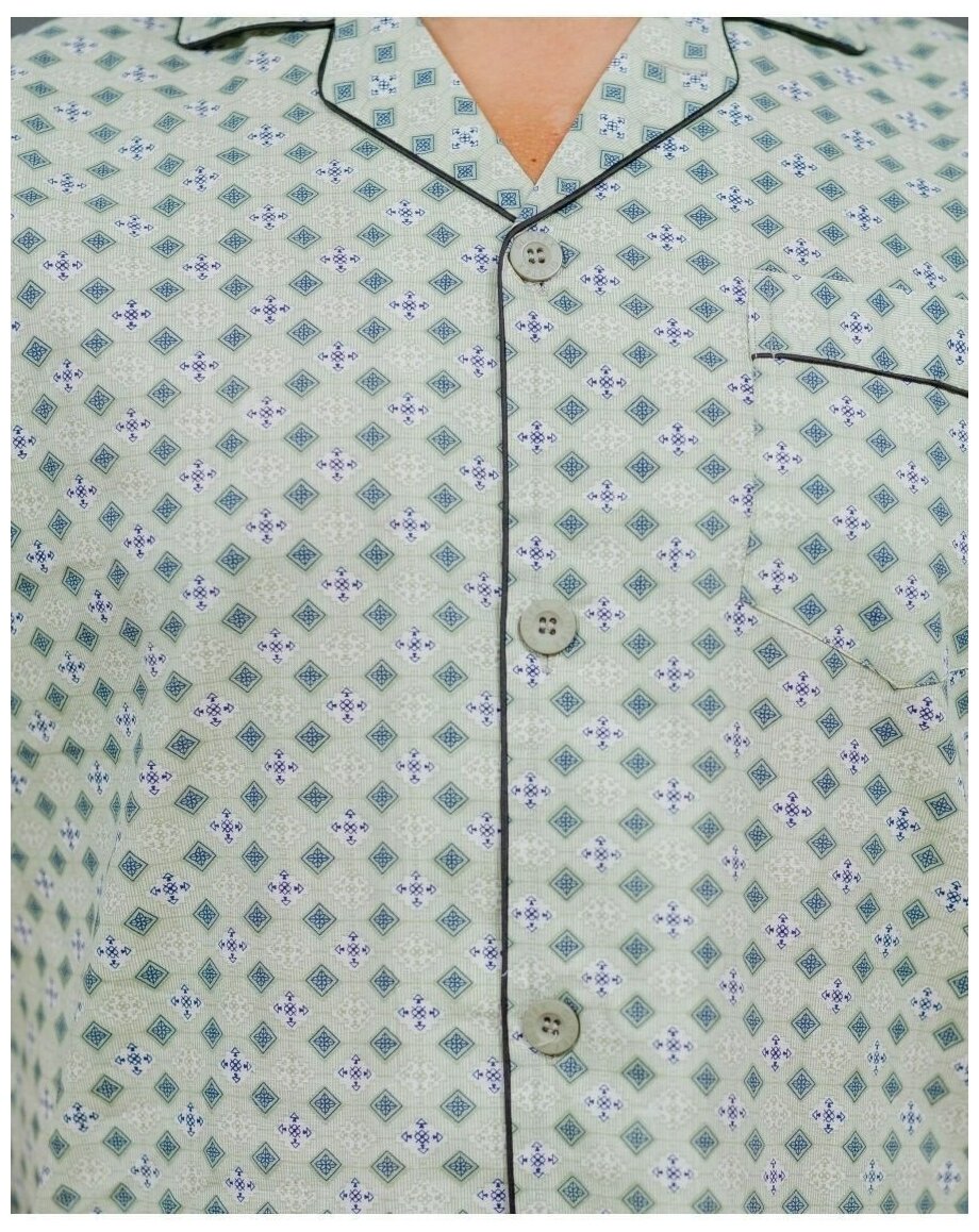Пижама мужская с шортами и рубашкой на пуговицах хлопок_размер52 - фотография № 7