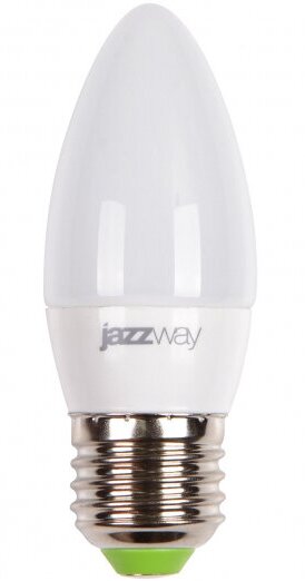 Jazzway Лампа светодиодная (LED) «свеча» d38мм E27 220° 7Вт 220-240В матовая тепло-белая желтая 3000К