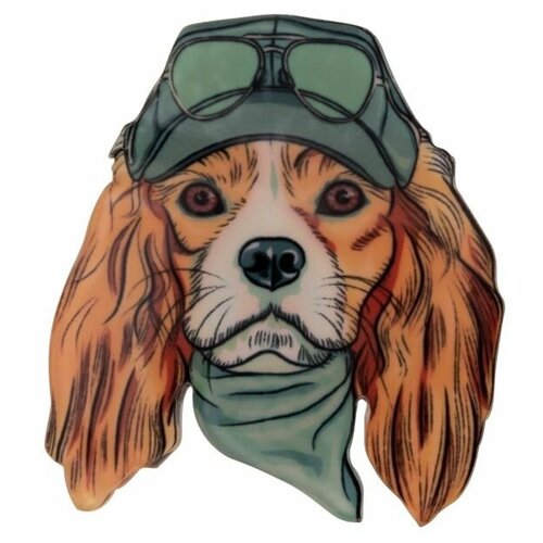 фото Значок бижутерный собака (замок-булавка, разноцветный) 55221 otokodesign