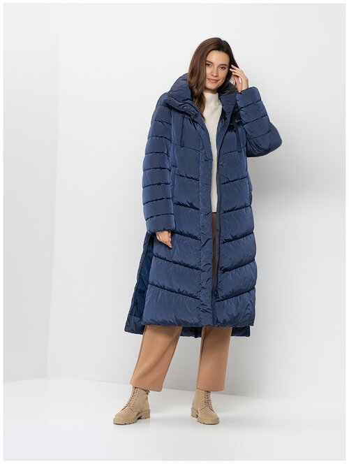 Удлиненная стеганная куртка женская, Gerry Weber, 650235-31142-80893, синий, размер - 42
