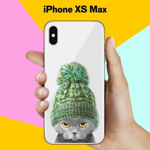 Силиконовый чехол Кот в шапке на Apple iPhone Xs Max силиконовый чехол авокадо кот на apple iphone xs