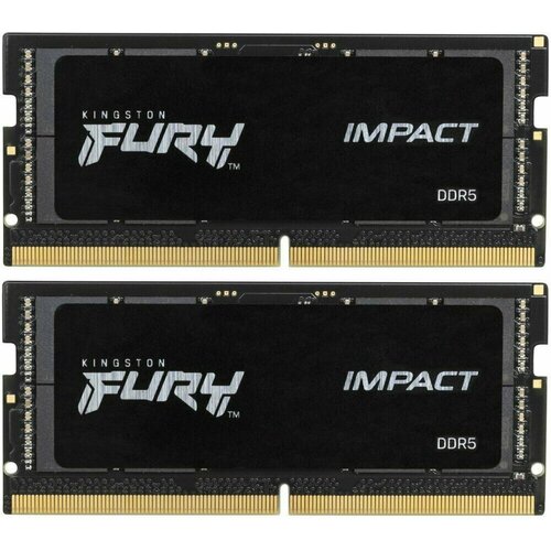 Оперативная память 64Gb DDR5 5600MHz Kingston Fury Impact SO-DIMM 2x32Gb KIT KF556S40IBK2-64 6760000₽
