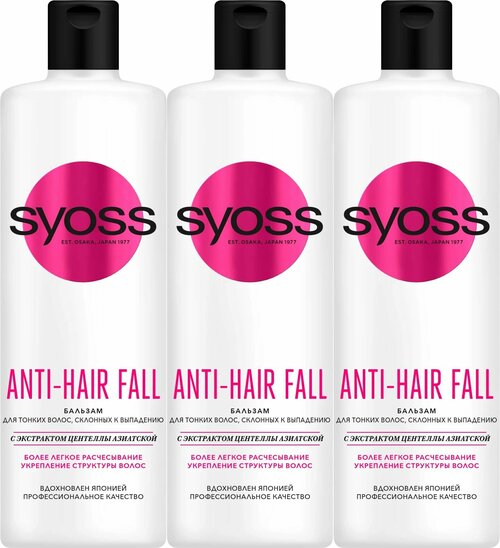 Syoss Бальзам ANTI-HAIR FALL для тонких волос, склонных к выпадению 450 мл, 3 шт.