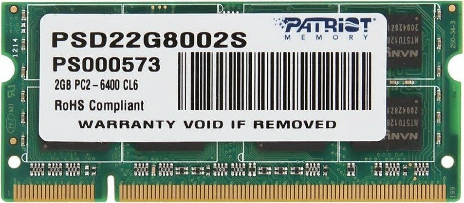 Оперативная память Patriot Memory DDR2 2Gb 800MHz (PSD22G8002S)