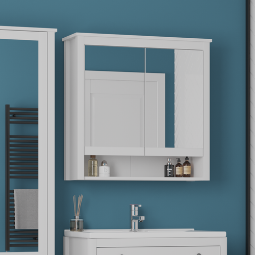 Зеркало шкаф в ванную, СпадарДрэва, 80x79x25 см, Шкаф с зеркалом в ванную