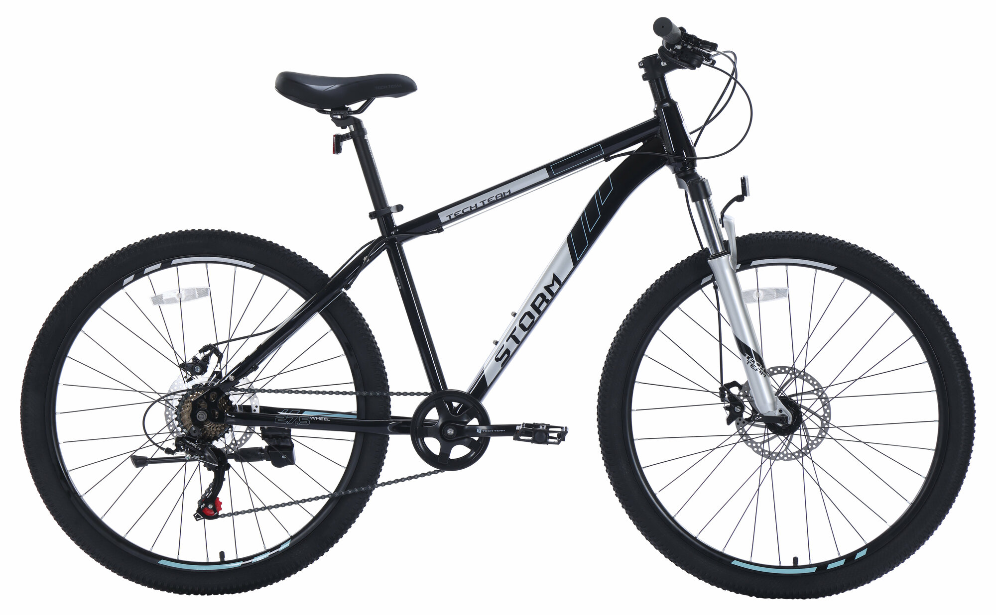 Велосипед TECH TEAM STORM 27,5'х17' чёрно-белый 2023 NN010448 NN010448