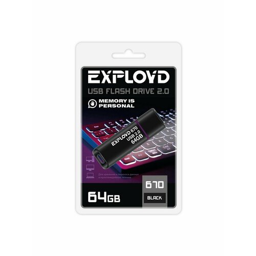 Флешка USB 2.0 Exployd 64 ГБ 670 ( EX-64GB-670-Black )