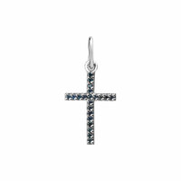Крест с натуральными сапфирами. 21 сапфир. Весь акцент в этой модели на камни. Серебро 925 пробы  ...