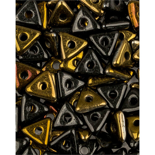 Стеклянные чешские бусины, Tri-bead, 4 мм, цвет Jet Valentinite, 5 грамм (около 145 шт.)