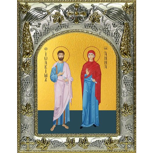 Икона Иоаким и Анна праведные богоотцы праведные иоаким и анна икона в резной деревянной рамке