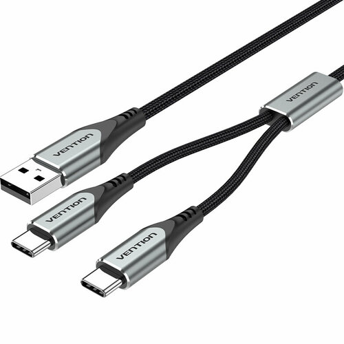 Кабель Vention USB-CM х 2/USB 2.0 AM - 1м. Кабель Vention 1 м (CQOHF) кабель vention usb 3 0 am am 1м